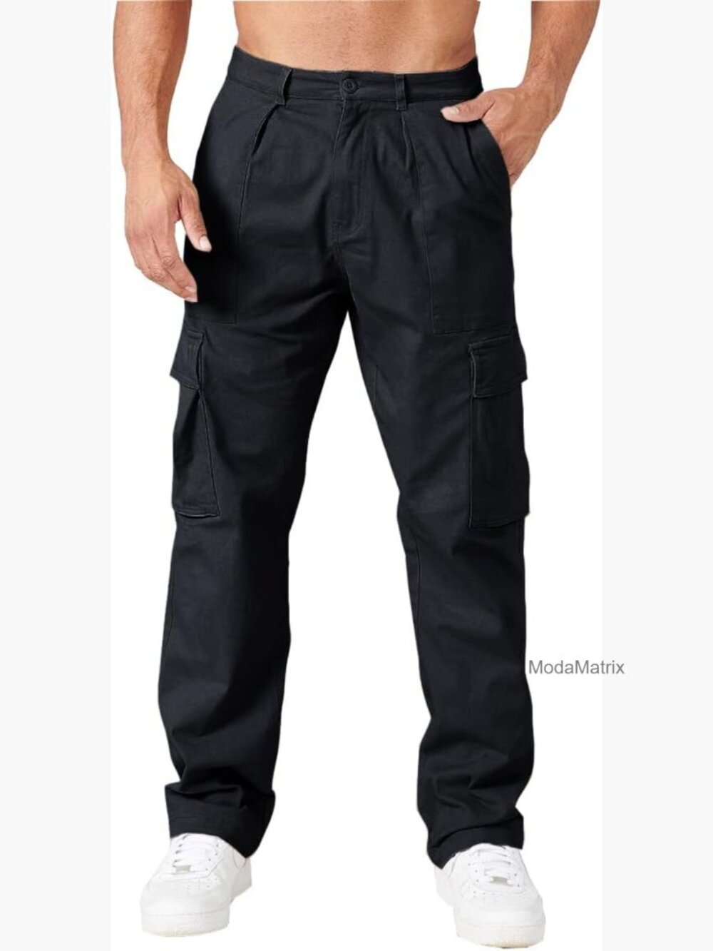 Cargo Pants for Men Casual Cotton Lightweight Relaxed Fit Stretch Elastic Waist